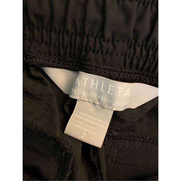 {Athleta} Black Joggers Textured “Brooklyn Jogger” Size 2 - Picture 6 of 7